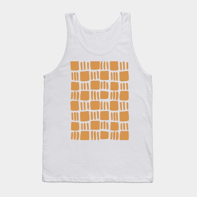 Abstract squares - ochre Tank Top by wackapacka